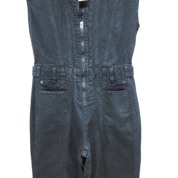 Universal Thread Womens Black Denim Sleeveless Jumpsuit Size 2  Overalls - Picture 6 of 12